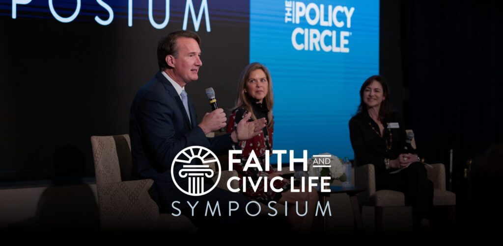 Color header for Faith and Civic Life Symposium.