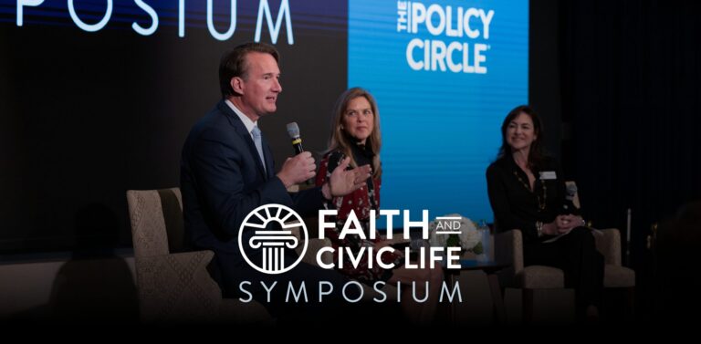Color header for Faith and Civic Life Symposium.